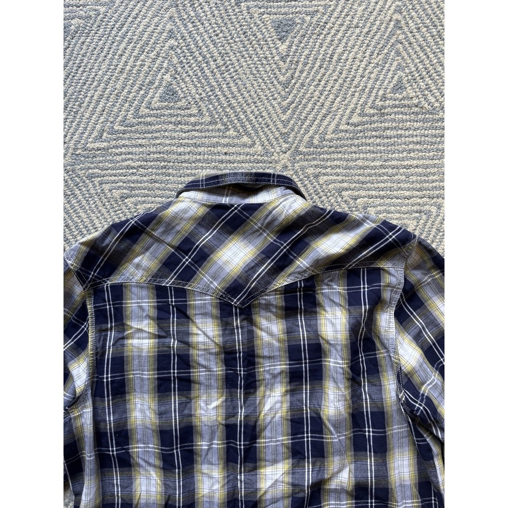 True Religion Western Snap Button Shirt -‎ Blue/Gray/White/Yellow - Medium - Picture 6 of 6